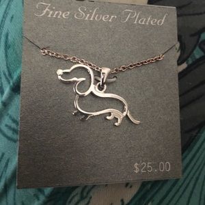 Dachshund find silver plated necklace